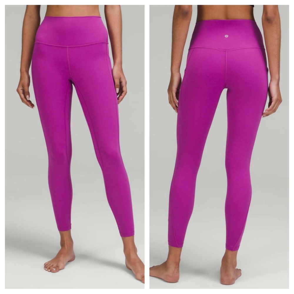 Lululemon Align High-Rise Pants With Pockets 25” Nulu Leggings Ankle Purple